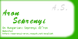 aron seprenyi business card